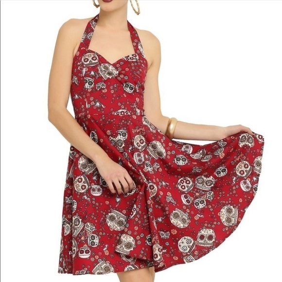 Hell Bunny Dresses & Skirts - HELL BUNNY Sugar Skull Sweetheart Neckline Mini Dress Size L